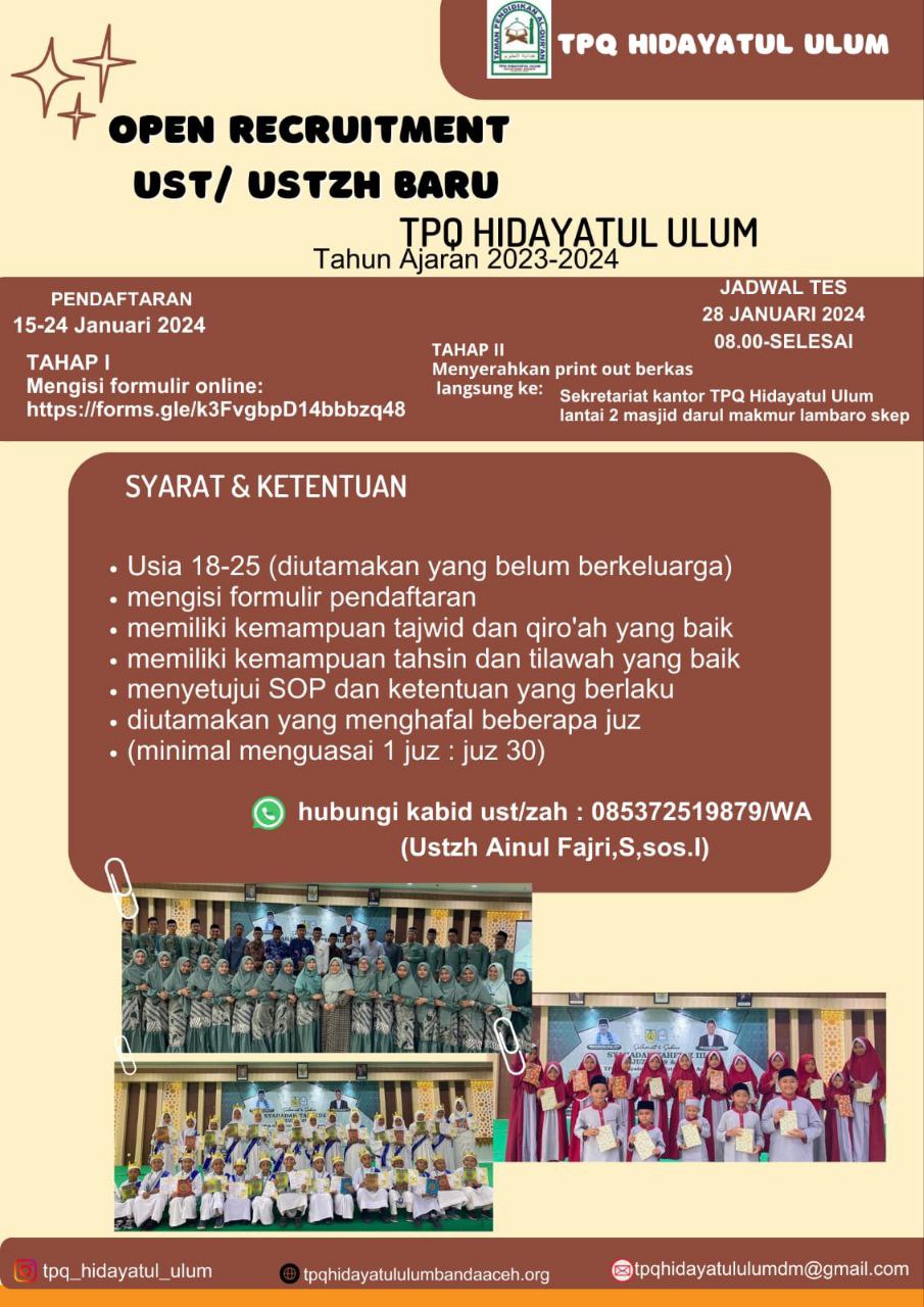 Recruitment Ustadz dan Ustadzah